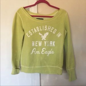 AEO Soft & Wide Neck Lime Sweatshirt